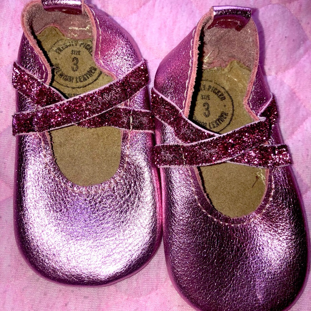 Freshly picked pink ballet flats